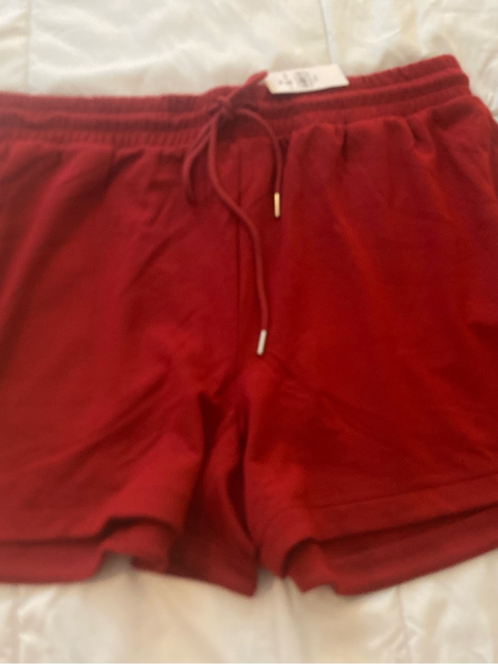 Lou & Grey Red Drawstring Athletic Lounge Shorts